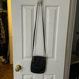 Real black leather cross body mini!